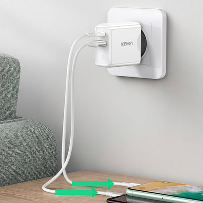 Φορτιστής δικτύου UGREEN CD170, 36W, 3A, 1 x USB-A - 1 x USB-C, Λευκό 