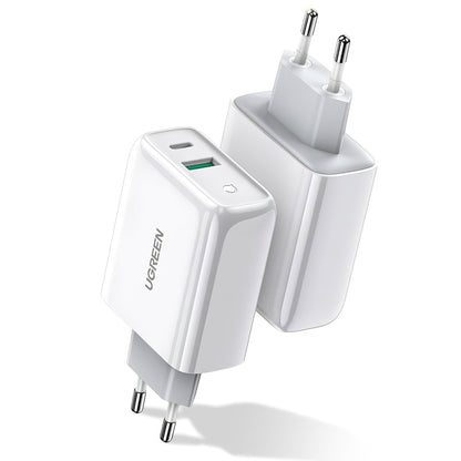 Φορτιστής δικτύου UGREEN CD170, 36W, 3A, 1 x USB-A - 1 x USB-C, Λευκό 