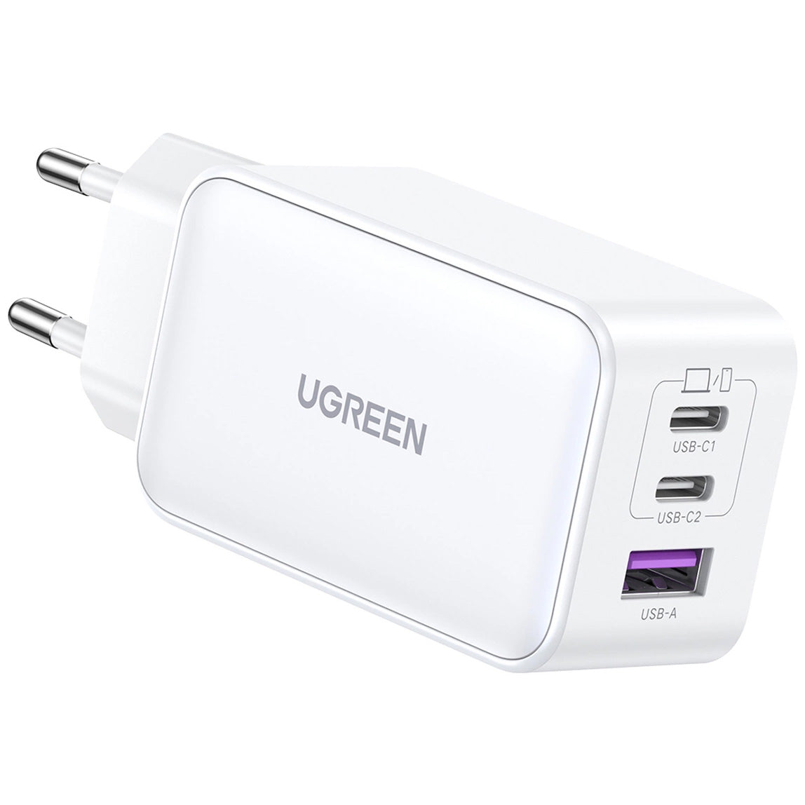 Φορτιστής δικτύου UGREEN CD244, 65W, 3A, 1 x USB-A - 2 x USB-C, Λευκό