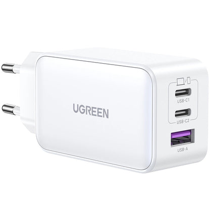 Φορτιστής δικτύου UGREEN CD244, 65W, 3A, 1 x USB-A - 2 x USB-C, Λευκό