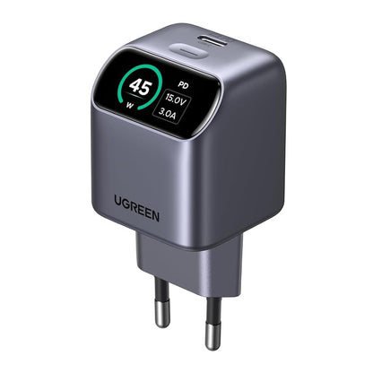 Φορτιστής δικτύου UGREEN Nexode Pro X740 (25419B) με οθόνη, 45 W, 3 A, 1 x USB-C, Γκρι