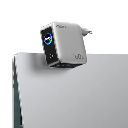 Φορτιστής πρίζας UGREEN Nexode Pro X774 (65637B) με οθόνη, 160 W, 5 A, 1 x USB-A - 4 x USB-C, Γκρι