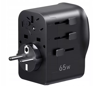 Φορτιστής Δικτύου UGREEN Travel S550 (55001), 65W, 3.25A, 1 x USB-A - 2 x USB-C, Μαύρο
