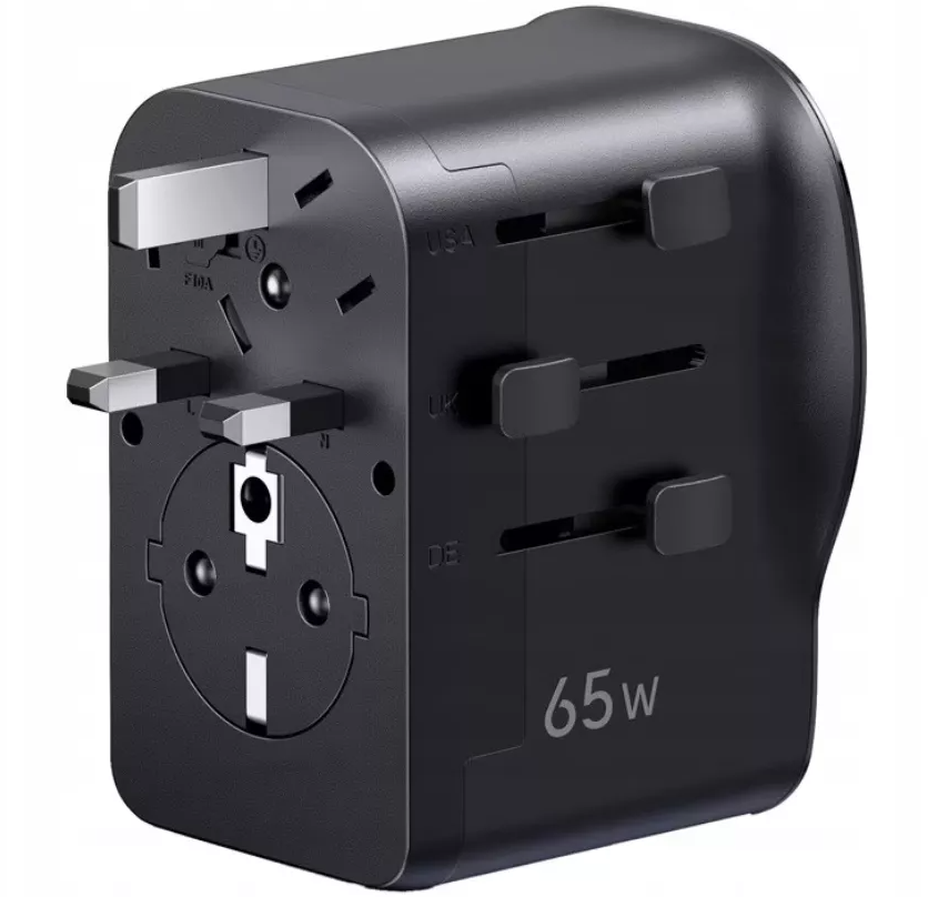 Φορτιστής Δικτύου UGREEN Travel S550 (55001), 65W, 3.25A, 1 x USB-A - 2 x USB-C, Μαύρο