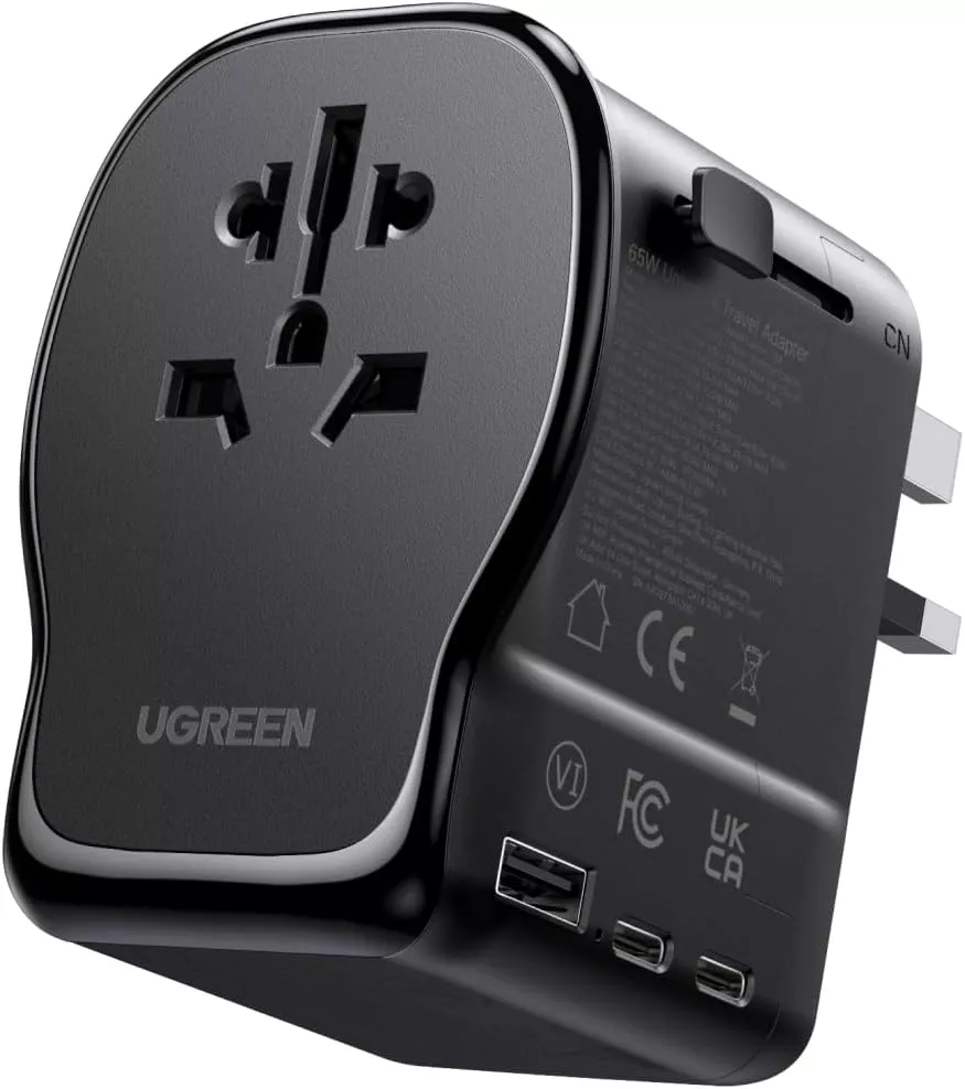 Φορτιστής Δικτύου UGREEN Travel S550 (55001), 65W, 3.25A, 1 x USB-A - 2 x USB-C, Μαύρο