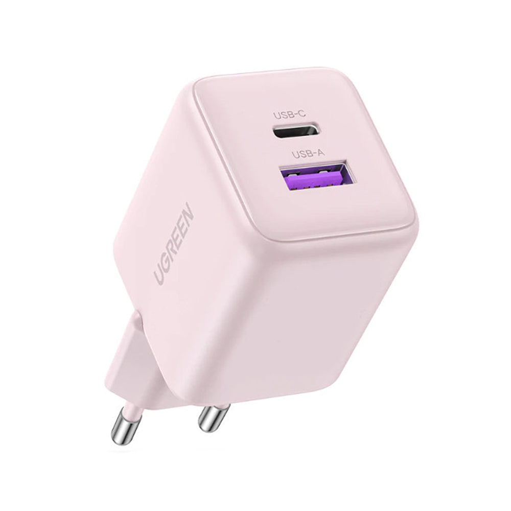 Φορτιστής Δικτύου UGREEN X516, 30W, 3A, 1 x USB-A - 1 x USB-C, Ροζ