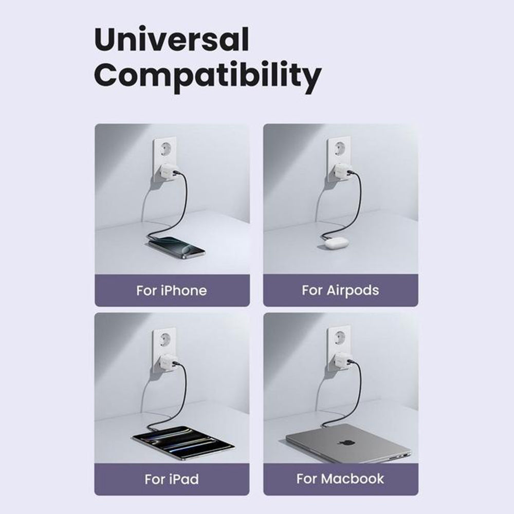 Φορτιστής Δικτύου UGREEN X516, 30W, 3A, 1 x USB-A - 1 x USB-C, Ροζ