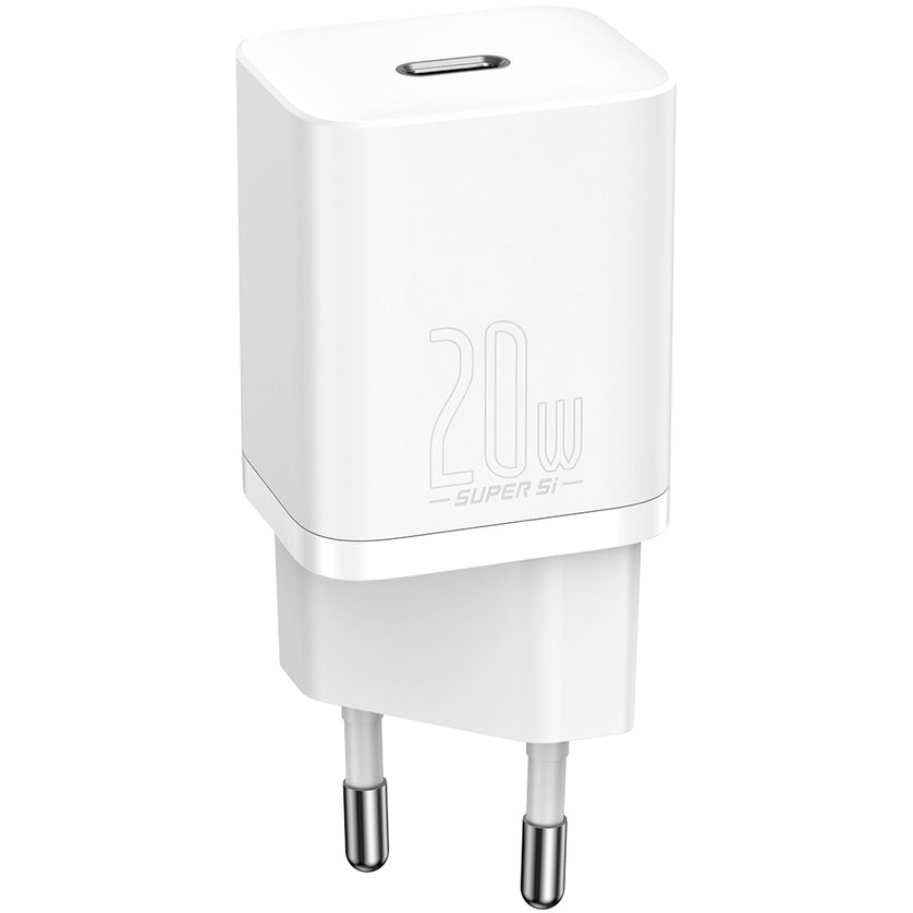 Φορτιστής δικτύου Baseus Super Si, 20W, 3A, 1 x USB-C, λευκό CCSUP-B02