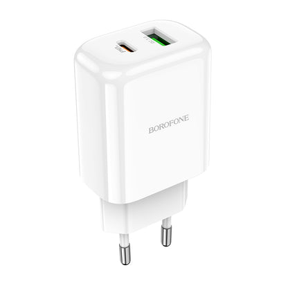 Φορτιστής Δικτύου Borofone BBN4 Potential, 20W, 3A, 1 x USB-A - 1 x USB-C, Λευκό
