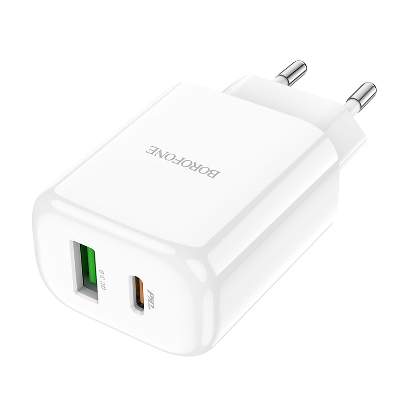 Φορτιστής Δικτύου Borofone BBN4 Potential, 20W, 3A, 1 x USB-A - 1 x USB-C, Λευκό