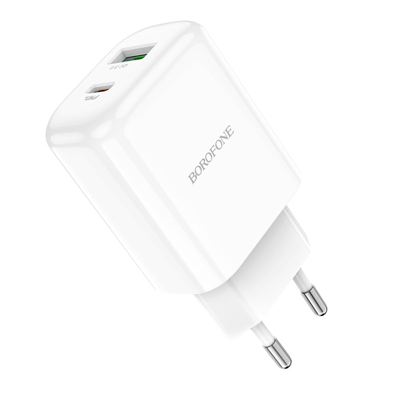 Φορτιστής Δικτύου Borofone BBN4 Potential, 20W, 3A, 1 x USB-A - 1 x USB-C, Λευκό
