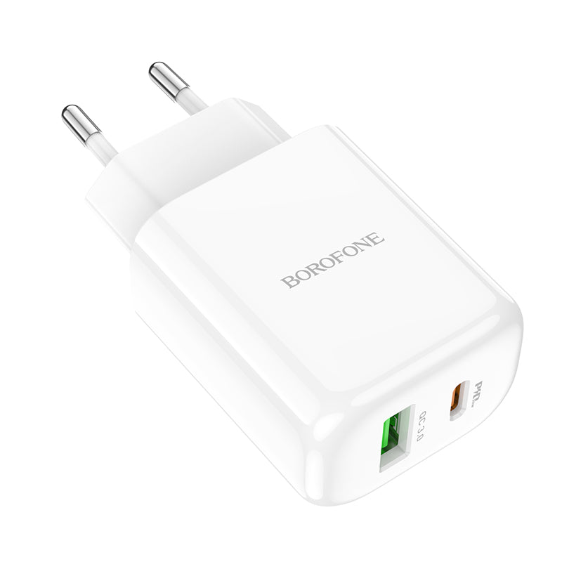 Φορτιστής Δικτύου Borofone BBN4 Potential, 20W, 3A, 1 x USB-A - 1 x USB-C, Λευκό