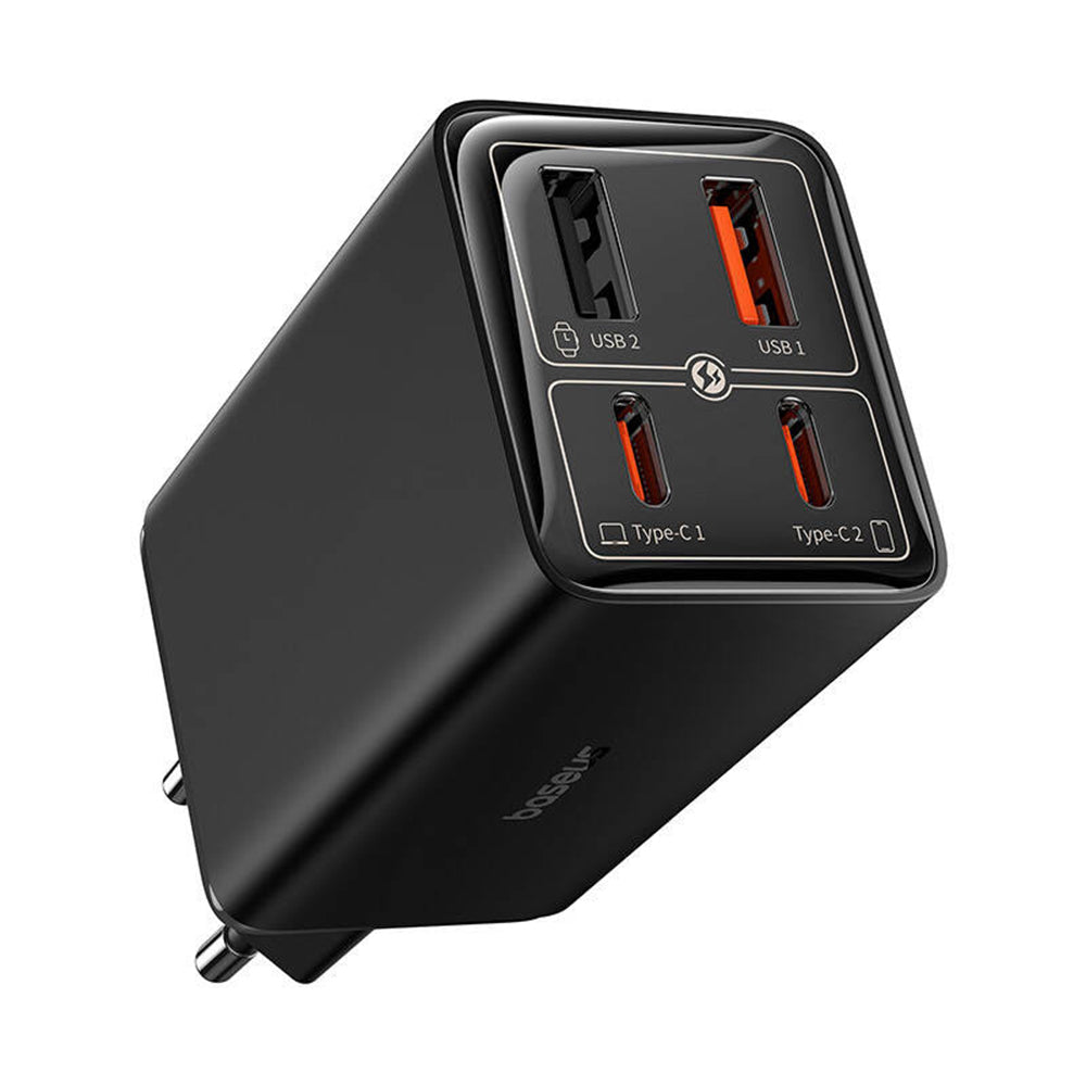 Φορτιστής δικτύου USB-C Baseus GaN 6 Pro, 65W, 3,25A, 2 x USB-A - 2 x USB-C, μαύρο P10162701113113113-00 