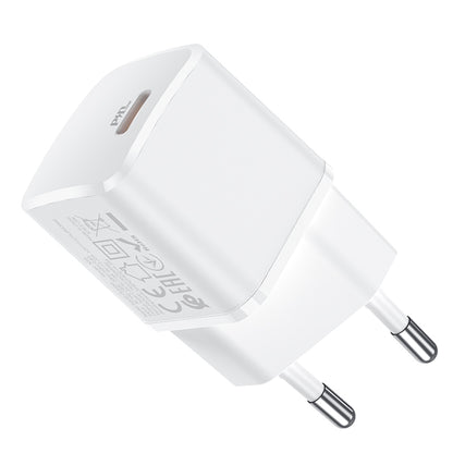 Φορτιστής δικτύου HOCO N10, 20W, 3A, 1 x USB-C, Λευκό