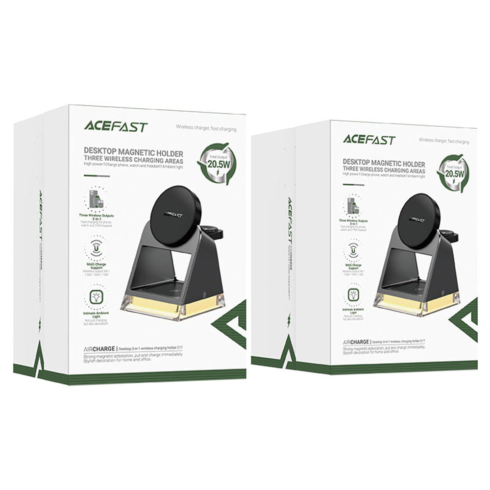 Φορτιστής Δικτύου Ασύρματος Acefast E17 3σε1, 15W, 1.67A, Μαύρο