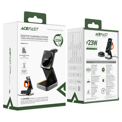 Φορτιστής Δικτύου Ασύρματος Acefast E21 3σε1, 23W, 1.67A, Γκρι