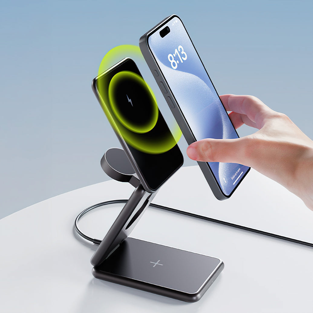 Φορτιστής Δικτύου Wireless Allity. AWC-230-22WMS 3σε1, 22.5W, 1.67A, Γκρι