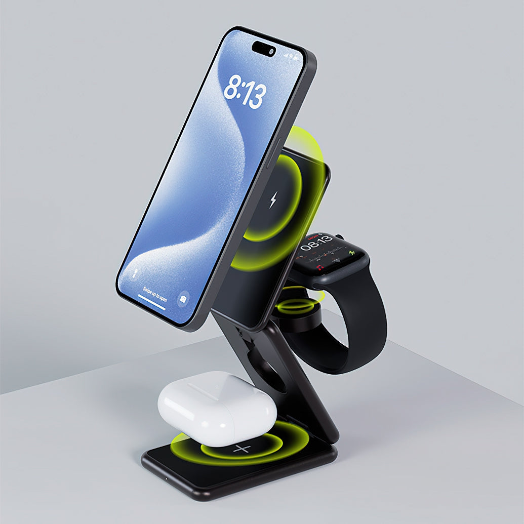 Φορτιστής Δικτύου Wireless Allity. AWC-230-22WMS 3σε1, 22.5W, 1.67A, Γκρι