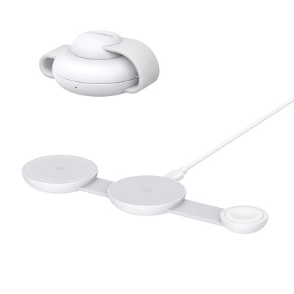 Ασύρματος Φορτιστής Δικτύου Anker MagGo 3in1, 15W, 1.67A, Λευκός B25M8H21