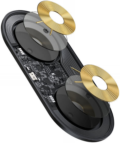 Φορτιστής Δικτύου Ασύρματος Baseus Simple 2in1, 15W, 1.67A, Διαφανής WXJK-A01