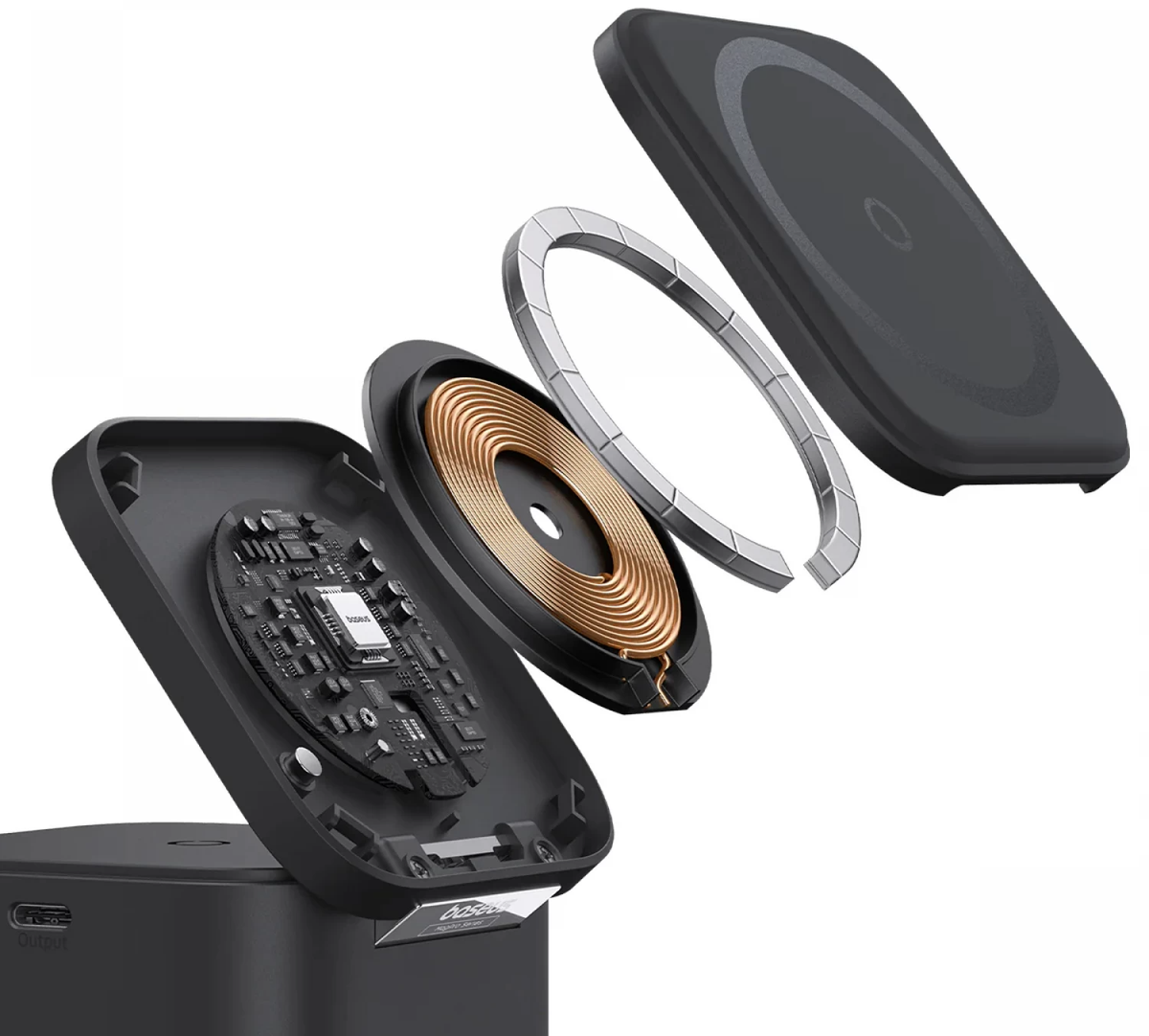 Ασύρματος φορτιστής δικτύου USB-C Baseus MagPro 3 σε 1, 25 W, 1 x USB-C, Μαύρος P10264100123-01