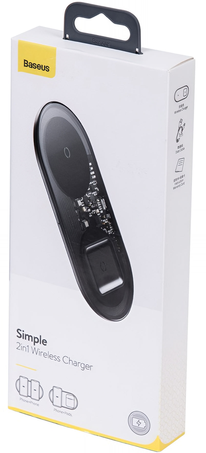 Φορτιστής Δικτύου Ασύρματος Baseus Simple 2in1, 15W, 1.67A, Διαφανής WXJK-A01