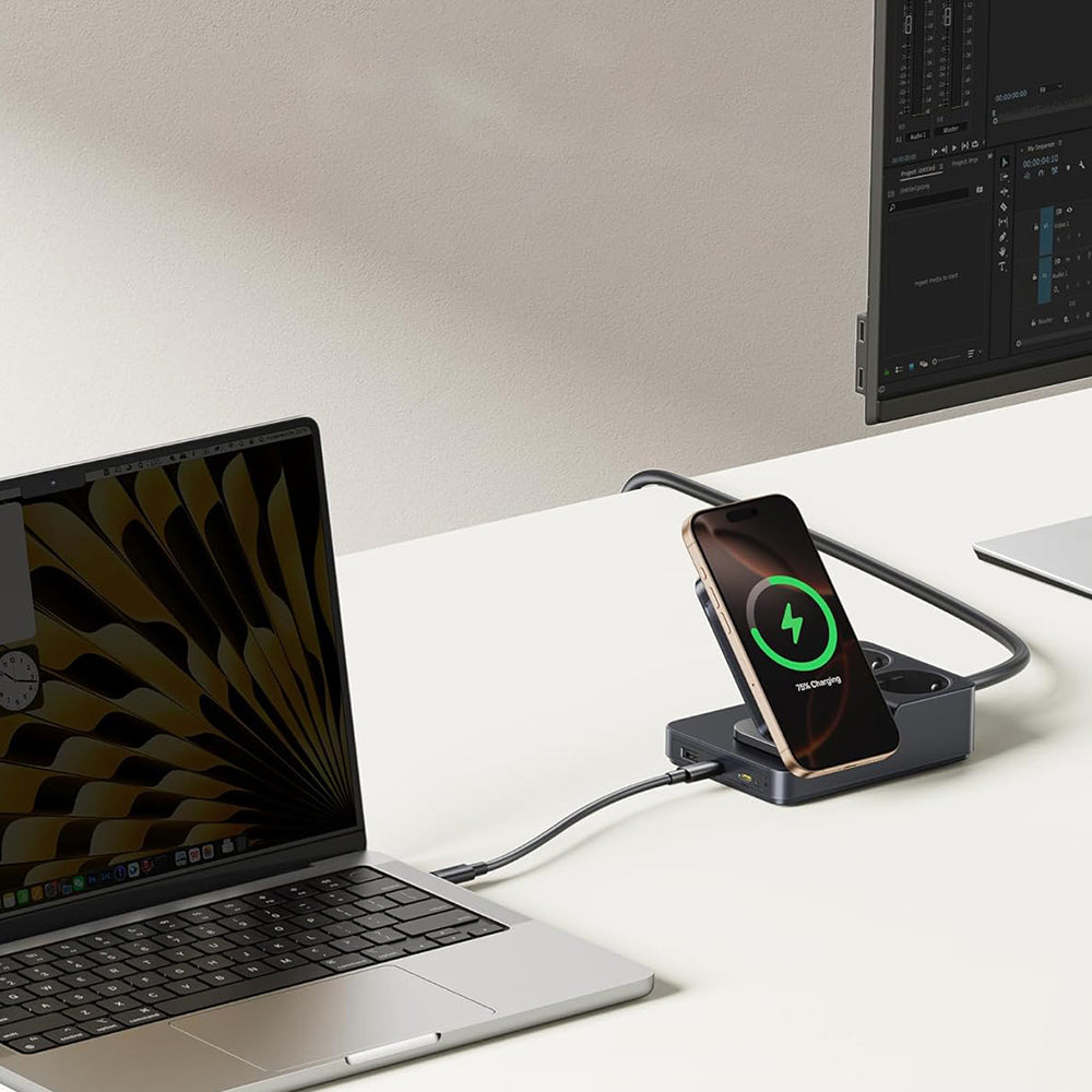 Φορτιστής Σταθμός Baseus Nomos ND11 QI 6in1, 67W, 3.35A, 1 x USB-A - 2 x USB-C - 2 x Schuko, Μαύρο P80015804213-00