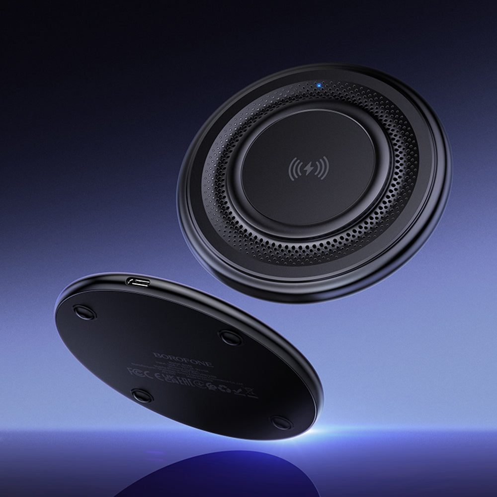 Φορτιστής Δικτύου Ασύρματος Borofone BQ40 Crown, 15W, 1.67A, Μαύρος