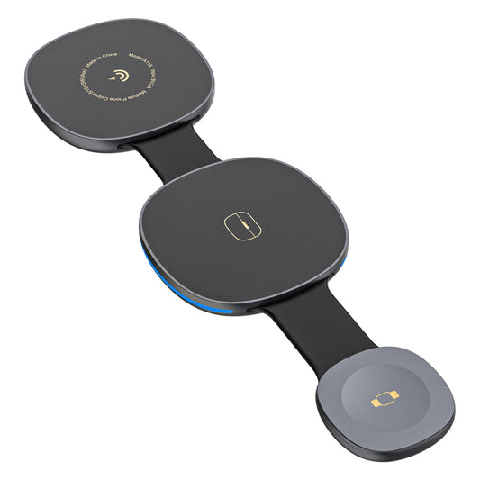 Φορτιστής Δικτύου Ασύρματος Dudao A11S 3σε1, 15W, Μαύρο