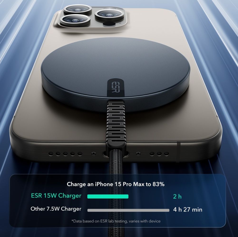 Φορτιστής Δικτύου Wireless ESR HaloLock, 15W, 1.67A, Μαύρο