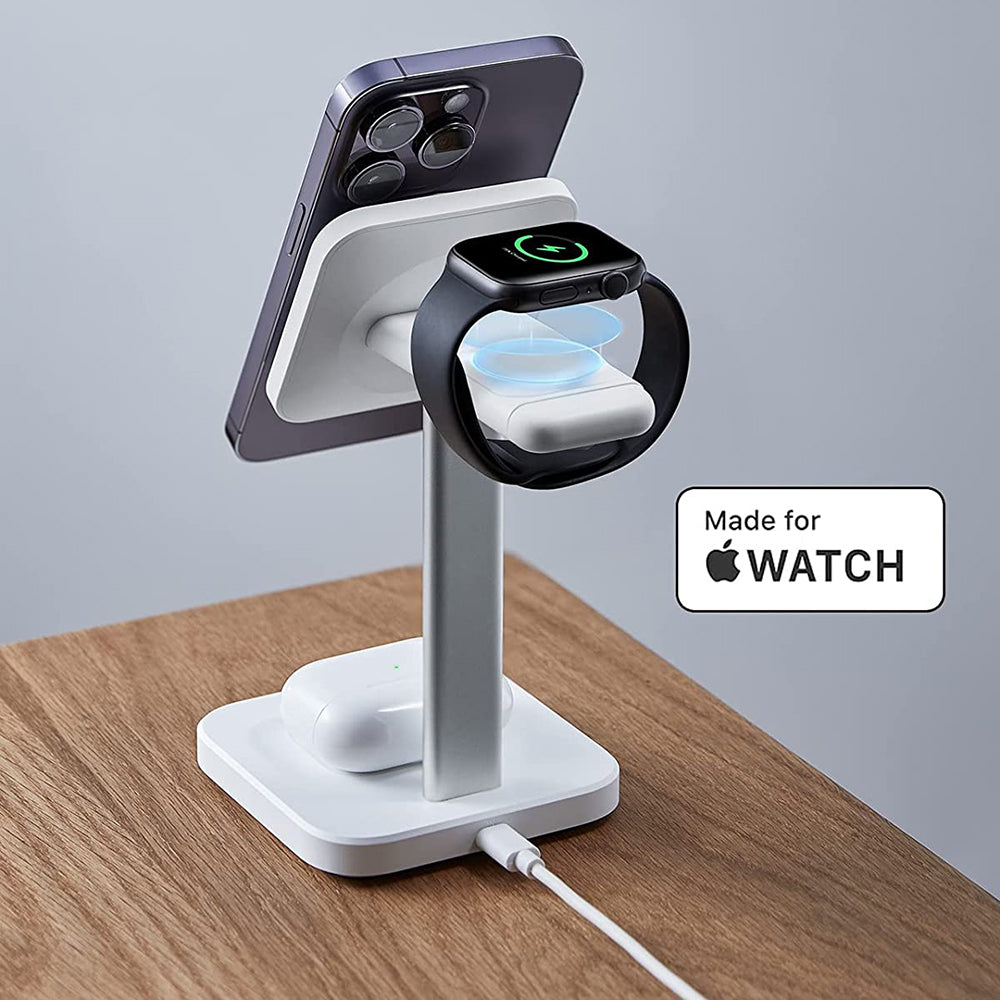 Φορτιστής Δικτύου Ασύρματος ESR HaloLock 3σε1, 15W, 1.67A, Λευκό