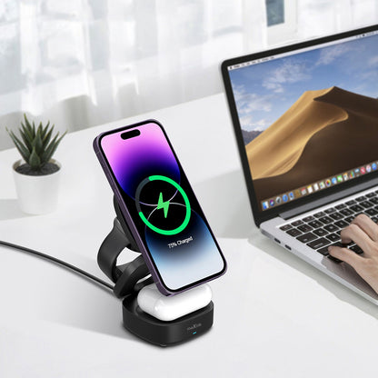 Φορτιστής Δικτύου Wireless MaXlife MXWC-06 3in1, 15W, 1.67A, Μαύρο