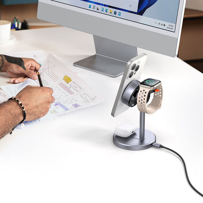 Ασύρματος Φορτιστής Δικτύου McDodo CH-2460 Swan 3σε1, 22.5W, 1.67A, Γκρι