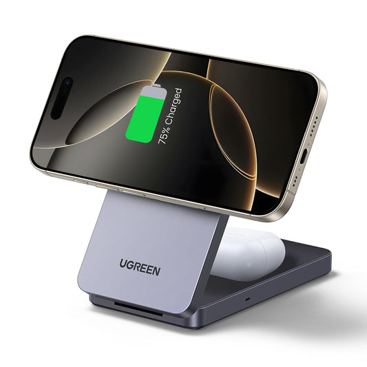 Φορτιστής Δικτύου Ασύρματος UGREEN W528 2σε1, 20W, 1.67A, Μαύρο