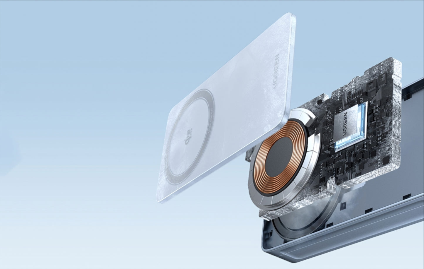 Φορτιστής Δικτύου Ασύρματος UGREEN MagFlow 2in1, 25W, Μπλε