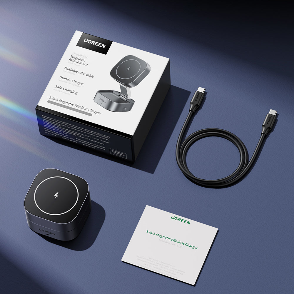 Φορτιστής Δικτύου Ασύρματος UGREEN W526 3σε1, 20W, 1.67A, 1 x USB-C, Μαύρο
