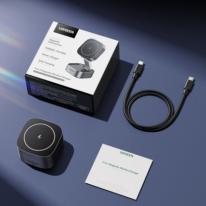 Φορτιστής Δικτύου Ασύρματος UGREEN W526 3σε1, 20W, 1.67A, 1 x USB-C, Μαύρο