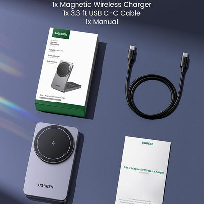 Φορτιστής Δικτύου Ασύρματος UGREEN W528 2σε1, 20W, 1.67A, Λευκό