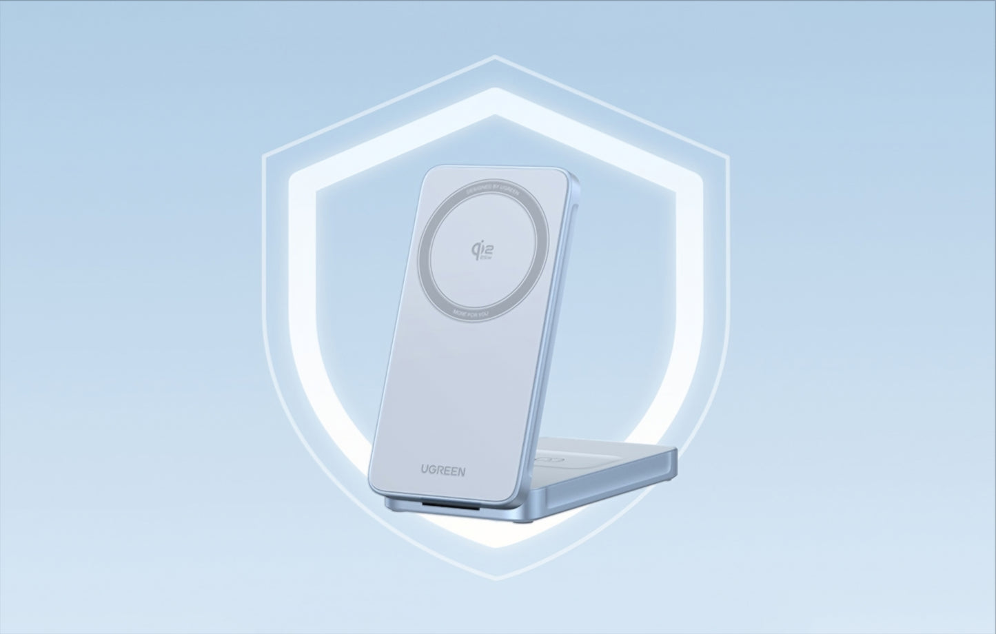 Φορτιστής Δικτύου Ασύρματος UGREEN MagFlow 2in1, 25W, Μπλε