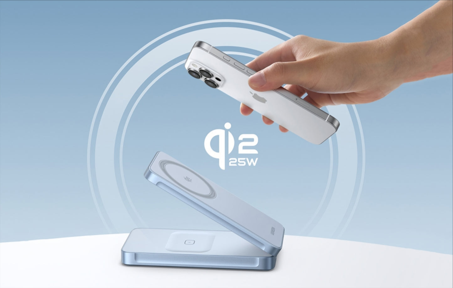 Φορτιστής Δικτύου Ασύρματος UGREEN MagFlow 2in1, 25W, Μπλε