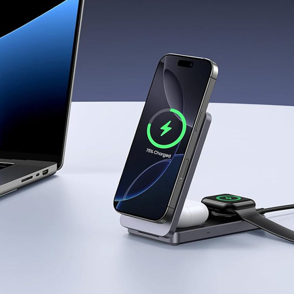 Φορτιστής Δικτύου Ασύρματος UGREEN W707 3σε1, 25W, 1.67A, Γκρι