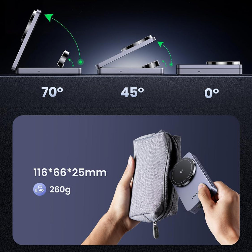 Φορτιστής Δικτύου Ασύρματος UGREEN W707 3σε1, 25W, 1.67A, Γκρι