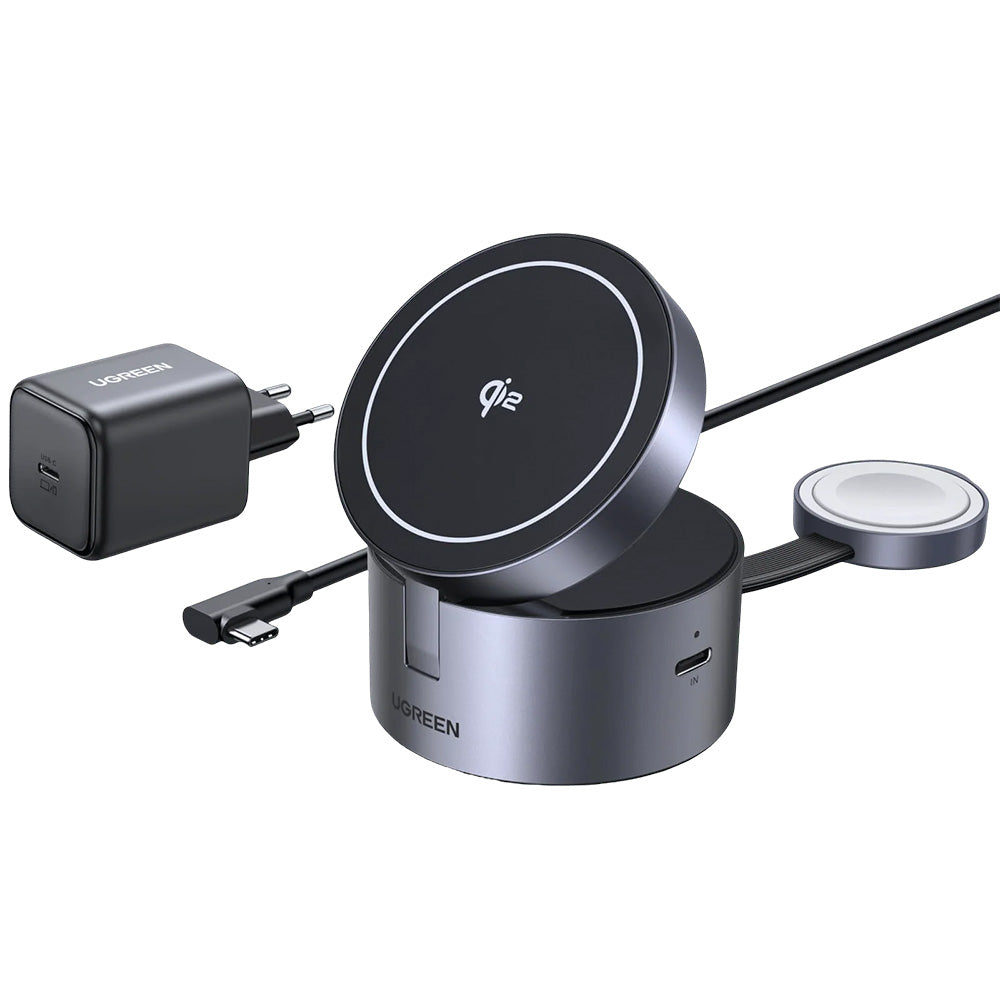 UGREEN W712 (65148) 3in1 Wireless Network Charger, 25W, 1.67A, Gray