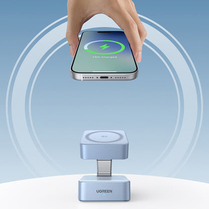 Φορτιστής Δικτύου Ασύρματος UGREEN W752 2σε1, 35W, 3A, 1 x USB-C, Μπλε