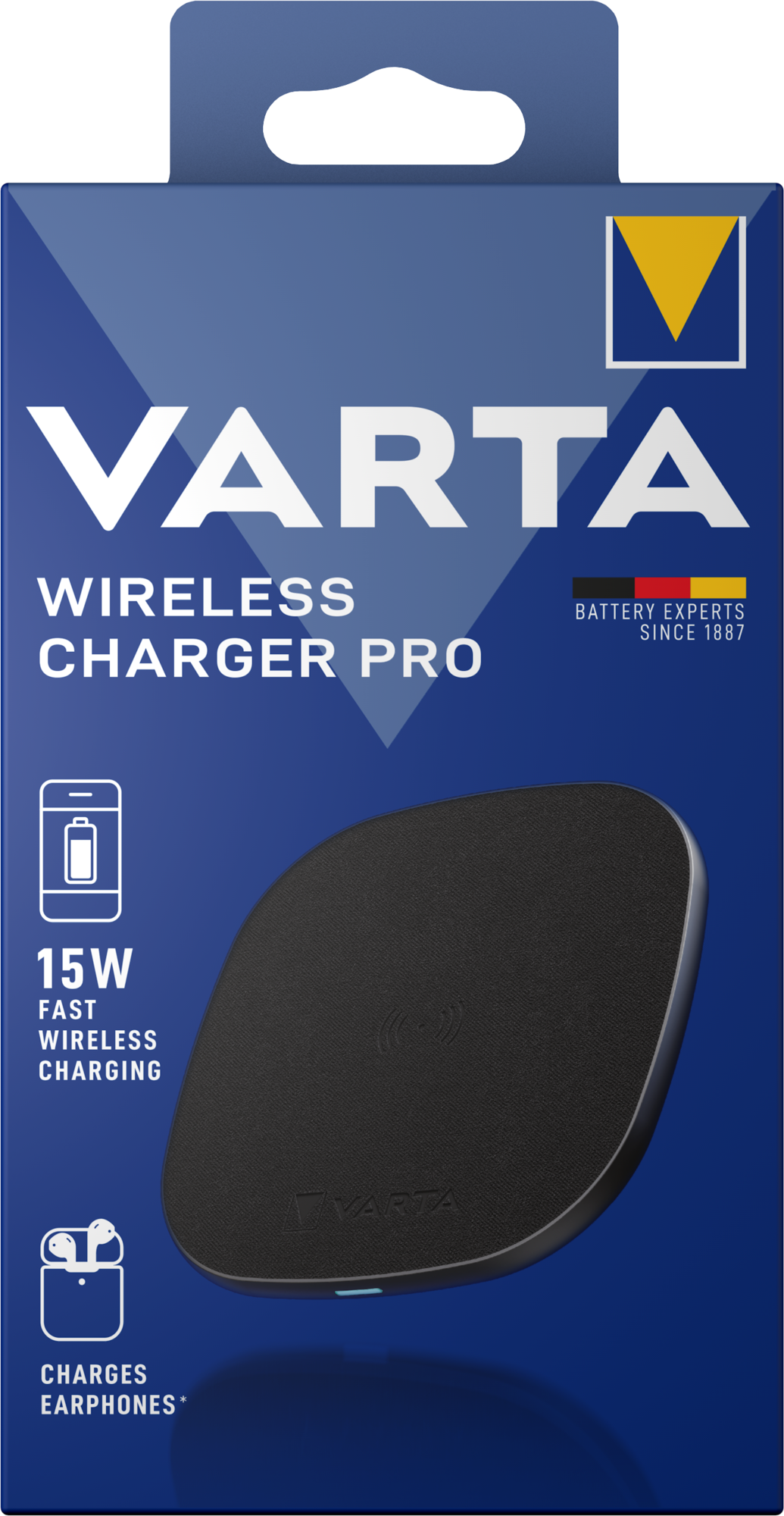 Ασύρματος φορτιστής δικτύου Varta Pro, 15W, 1.67A, Μαύρο