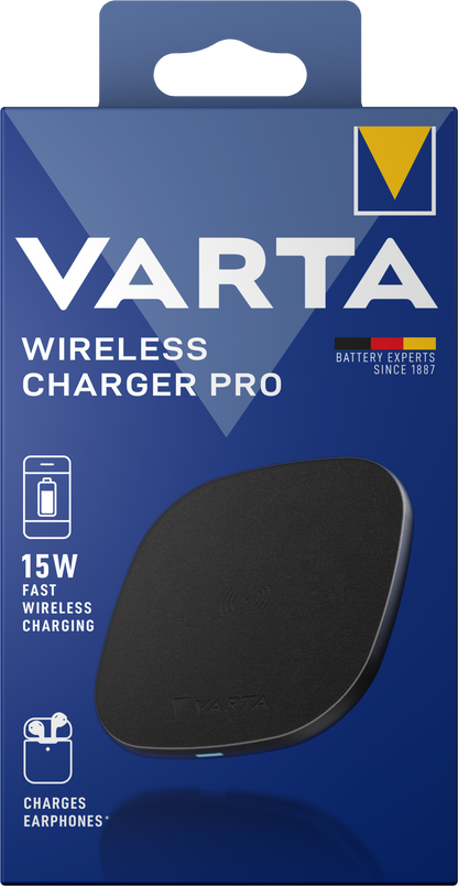 Ασύρματος φορτιστής δικτύου Varta Pro, 15W, 1.67A, Μαύρο