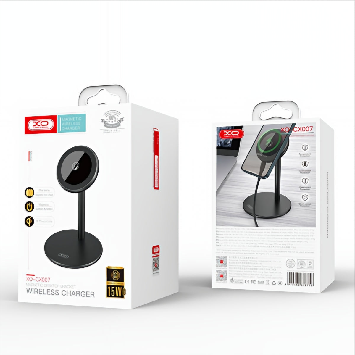 Φορτιστής Δικτύου Ασύρματος XO Design CX007, 15W, 1.67A, Μαύρο