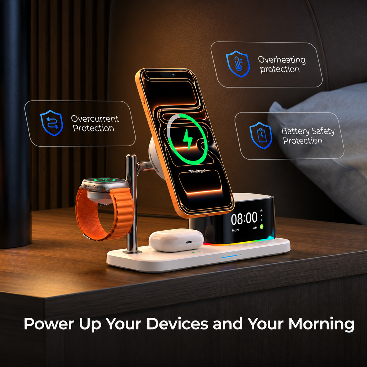 Φορτιστής Δικτύου Ασύρματος XO Design CX045 3σε1, 25W, Μαύρο
