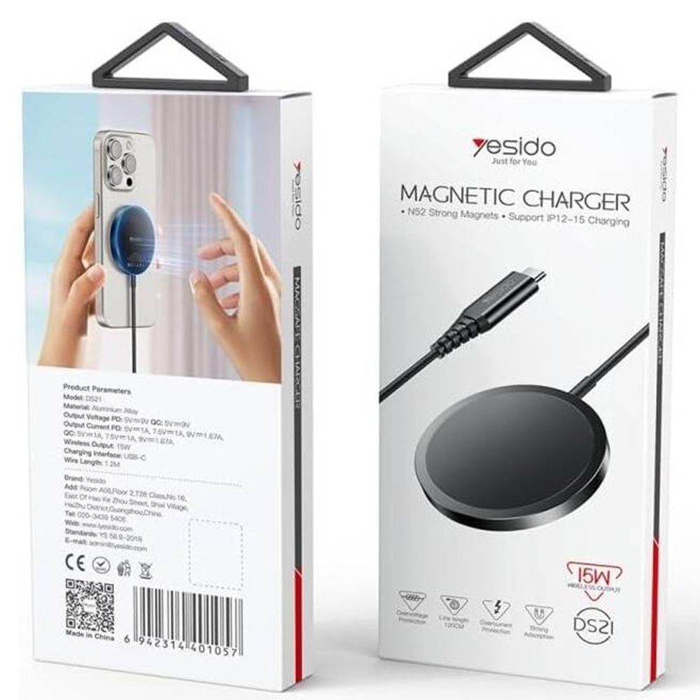 Yesido DS21 Wireless Network Charger, 15W, 1.67A, Black