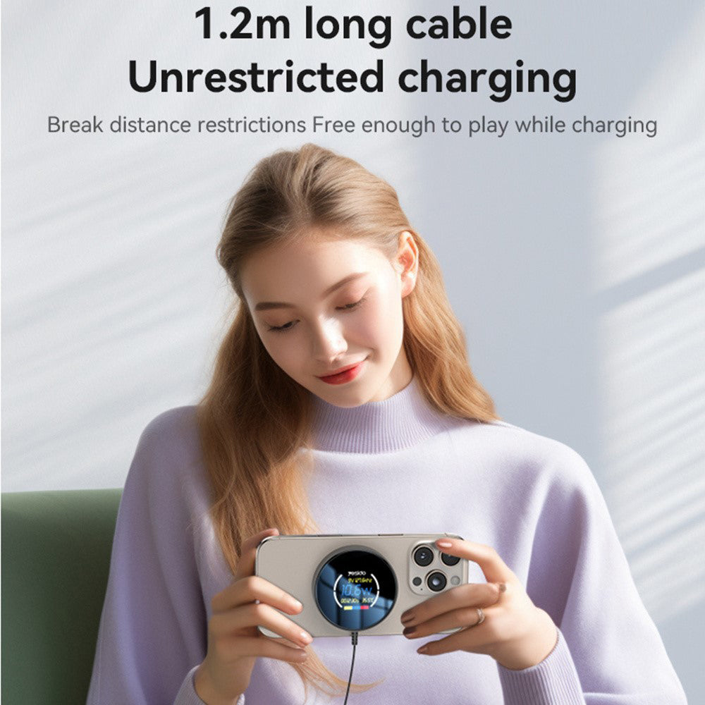 Yesido DS28 Display Wireless Network Charger, 15W, 1.67A, Black